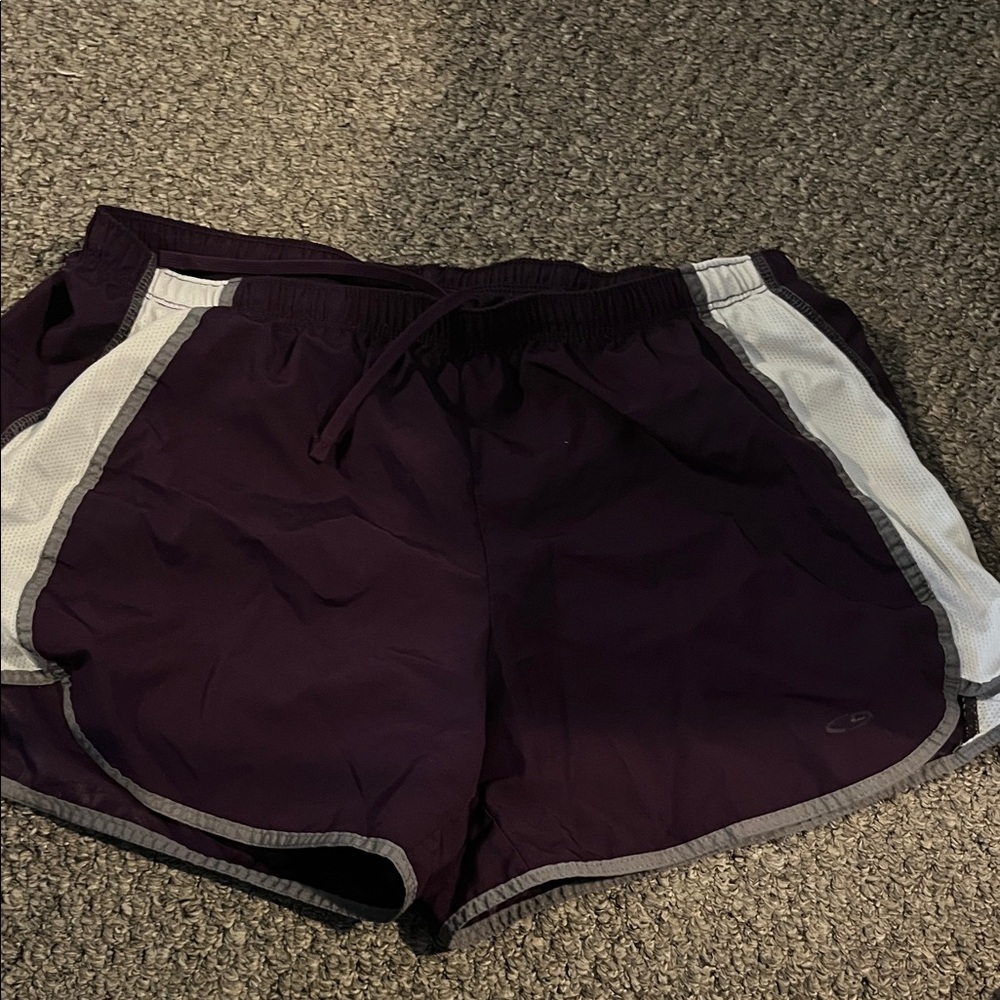 Champion Women's Dark Purple and White Athletic Shorts